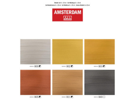 ROYAL TALENS Peinture acrylique AMSTERDAM Metallic, 6x 20 ml