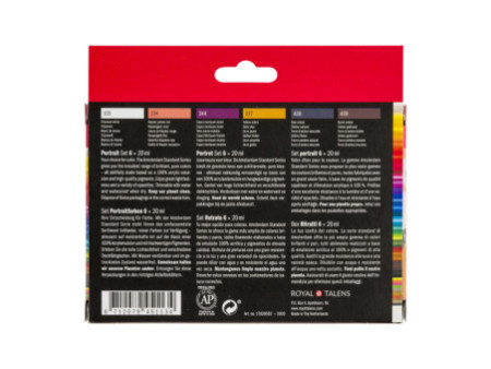 ROYAL TALENS Peinture acrylique AMSTERDAM Portrait, 6x 20 ml