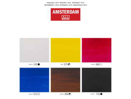 ROYAL TALENS Peinture acrylique AMSTERDAM Primary, 6x 20 ml