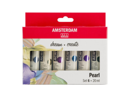 ROYAL TALENS Peinture acrylique AMSTERDAM Pearl, 6 x 20 ml