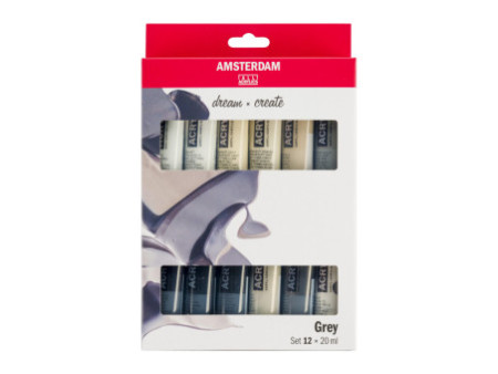 ROYAL TALENS Peinture acrylique AMSTERDAM Greys, 12 x 20 ml