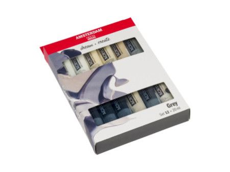 ROYAL TALENS Peinture acrylique AMSTERDAM Greys, 12 x 20 ml