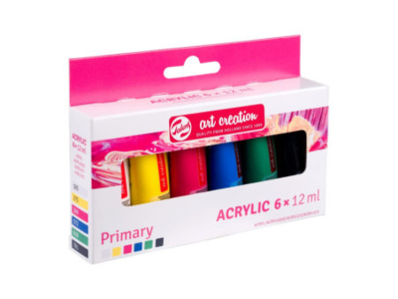 ROYAL TALENS Acrylique Art Creation Primary Set, 6 x 12 ml