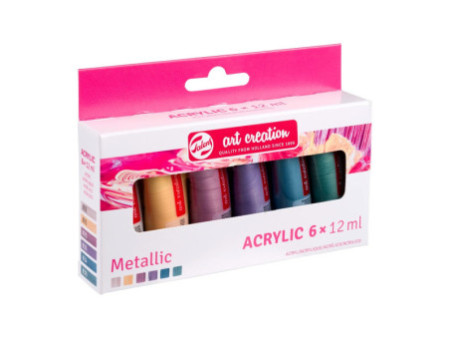 ROYAL TALENS Acrylique Art Creation Metallic Set, 6 x 12 ml