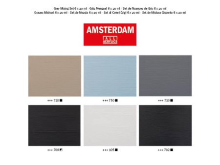 ROYAL TALENS Peinture acrylique AMSTERDAM, set de gris