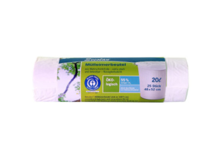 Secolan Sac poubelle, 20 litres, sans fermeture, blanc