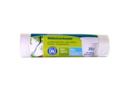 Secolan Sac poubelle, 35 litres, sans fermeture, blanc