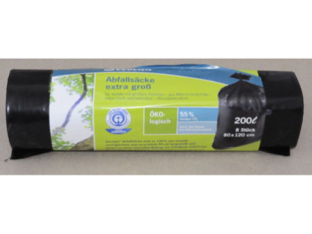 Secolan Sac poubelle, extra grand, noir, 200 litres