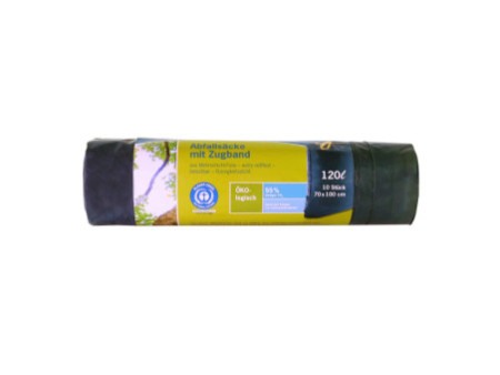 Secolan Sac poubelle à liens coulissants, bleu/noir, 120 l