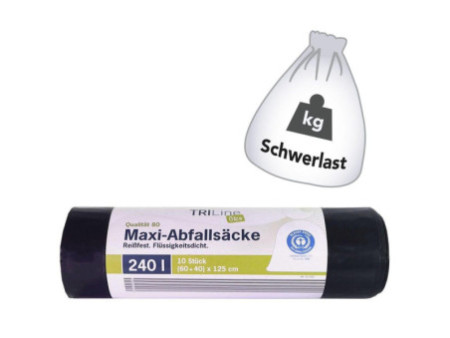 Secolan TRILine Sac poubelle Maxi, vert/noir, 240 litres