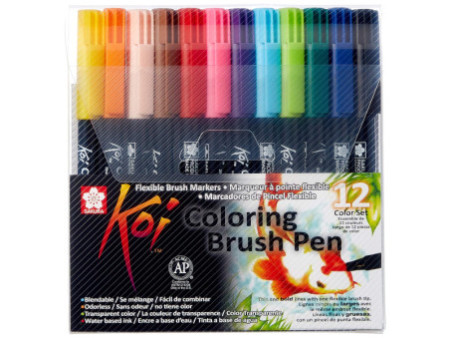 SAKURA Stylo pinceau Koi Coloring Brush, étui de 12