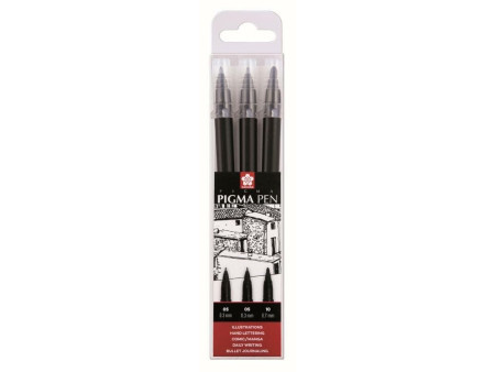 SAKURA Stylo feutre PIGMA PEN, étui de 3, noir