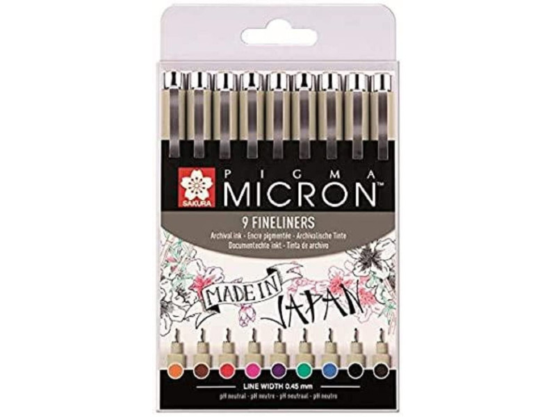 SAKURA Stylo feutre PIGMA MICRON 05, étui de 9