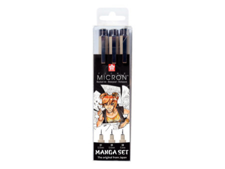 SAKURA Kit Manga PIGMA MICRON, étui de 3
