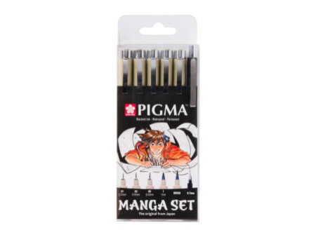 SAKURA Kit Manga PIGMA, étui de 6