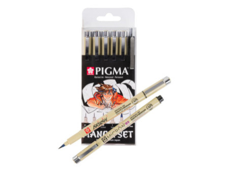 SAKURA Kit Manga PIGMA, étui de 6