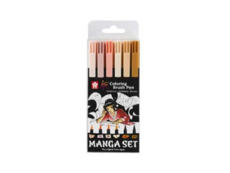 SAKURA Set Manga Koi Coloring Brush, étui de 6