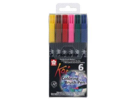 SAKURA Feutre pinceau Koi Coloring Brush, étui de 6 ,