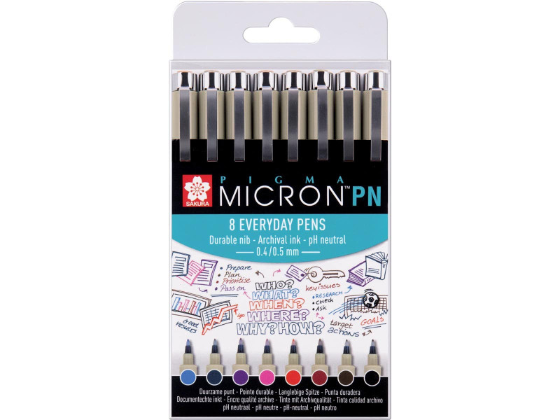 SAKURA Feutre fineliner Pigma Micron PN, kit de 8