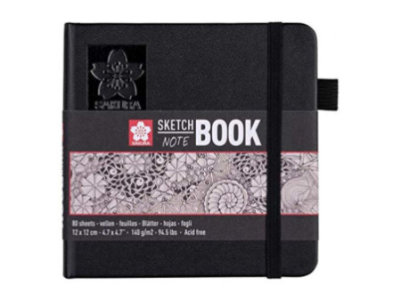 SAKURA Carnet de croquis, 120 x 120 mm, noir/blanc crème