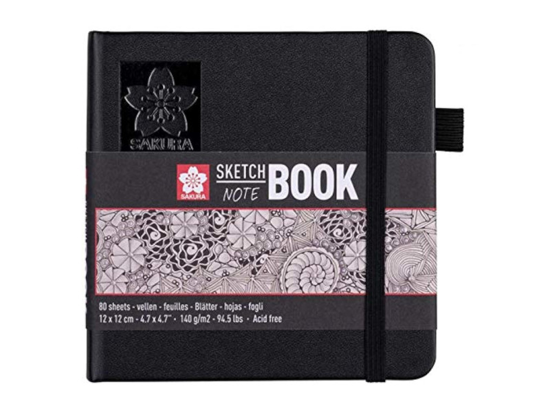 SAKURA Carnet de croquis, 120 x 120 mm, noir/blanc crème