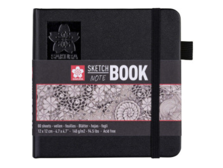 SAKURA Carnet de croquis, 120 x 120 mm, noir