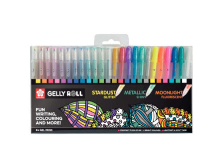 SAKURA Stylo roller à encre gel Gelly Roll Mix, étui de 24