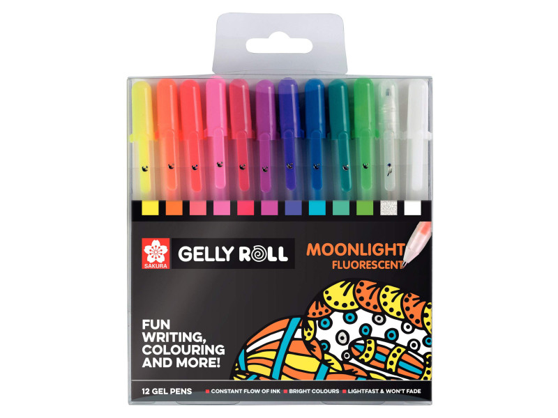 SAKURA Stylo roller encre gel Gelly Roll Moonlight étui de12