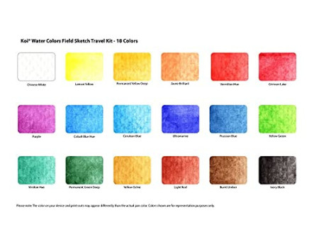 SAKURA Peinture aquarelle Koi Water Colors Sketch Box 18