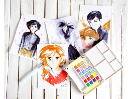 SAKURA Peinture aquarelle Koi Water Colors Sketch Box 18