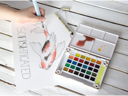 SAKURA Peinture aquarelle Koi Water Colors Sketch Box 18