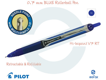 PILOT Recharge pour roller Hi-Tecpoint V7 RT, bleu