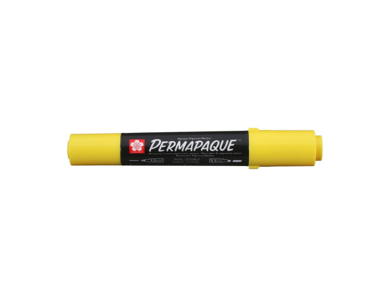 SAKURA Marqueur permanent Permapaque, double pointe, jaune