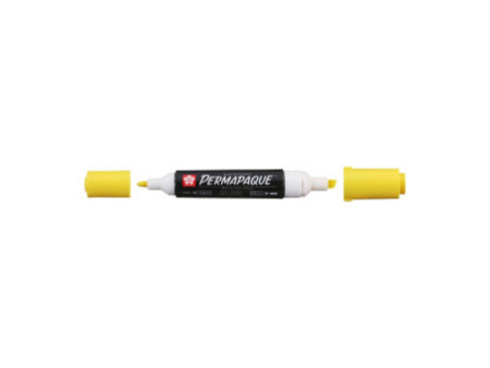 SAKURA Marqueur permanent Permapaque, double pointe, jaune