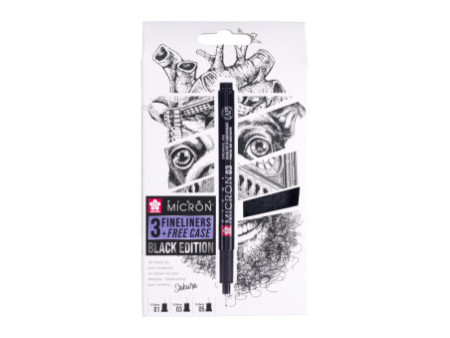 SAKURA Feutre fin Pigma Micron, set de 3 + étui GRATUIT