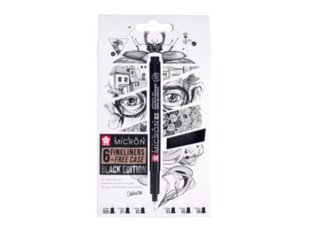 SAKURA Feutre fin Pigma Micron, set de 6 + étui GRATUIT