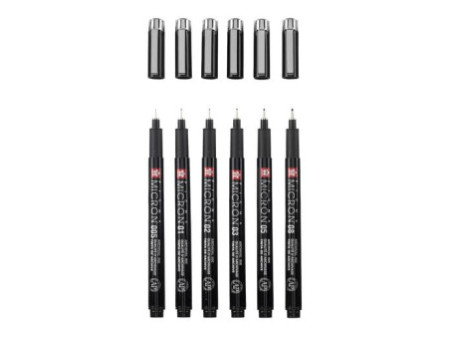 SAKURA Feutre fin Pigma Micron, set de 6 + étui GRATUIT