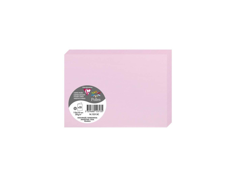 Pollen by Clairefontaine Carte double C6, rose dragée
