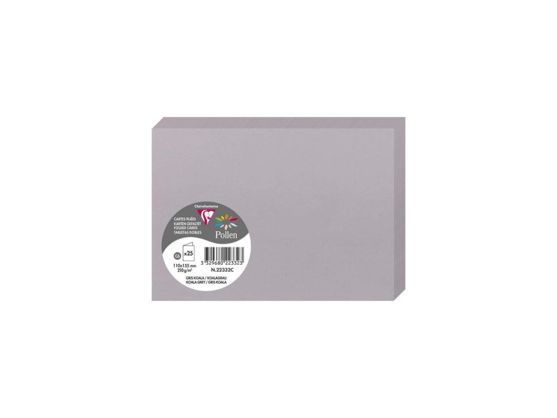 Pollen by Clairefontaine Carte double C6, gris koala