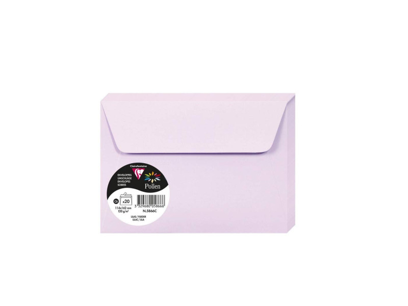 Pollen by Clairefontaine Enveloppes C6, lilas