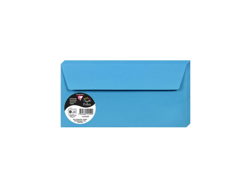 Pollen by Clairefontaine Enveloppes DL, bleu turquoise