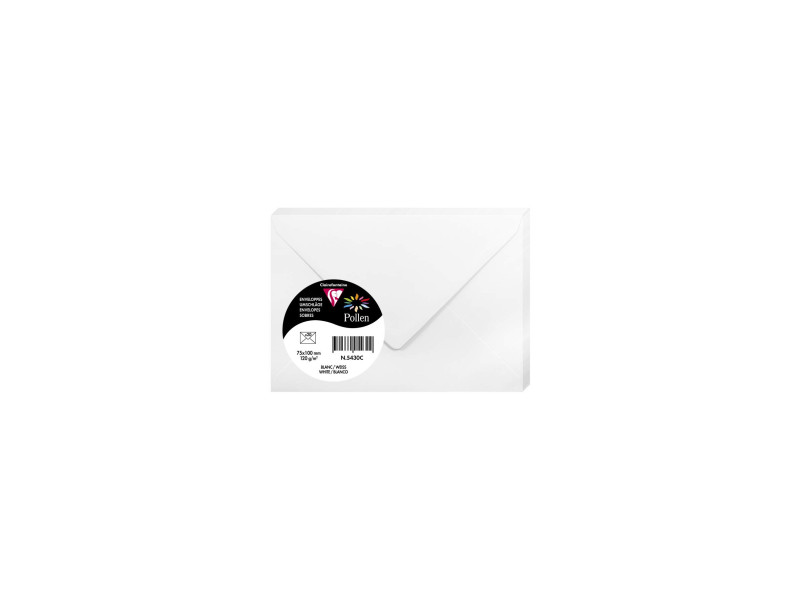 Pollen by Clairefontaine Enveloppes 75 x 100 mm, blanc