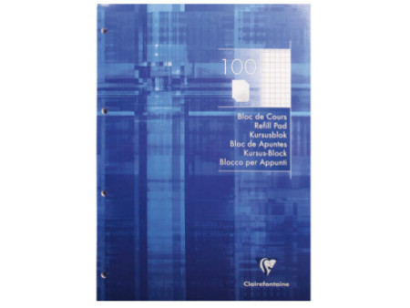Clairefontaine Bloc de cours, A4, quadrillé 5x5, 200 pages