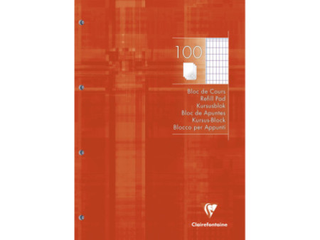 Clairefontaine Bloc de cours, A4, réglure 4/8, 200 pages