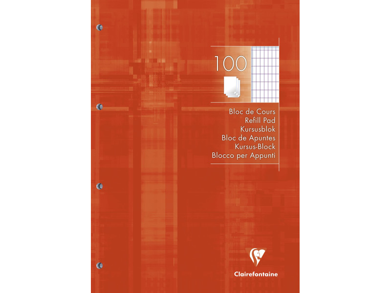 Clairefontaine Bloc de cours, A4, réglure 4/8, 200 pages