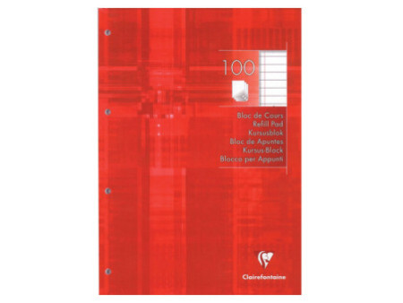Clairefontaine Bloc de cours, A4, ligné, 200 pages