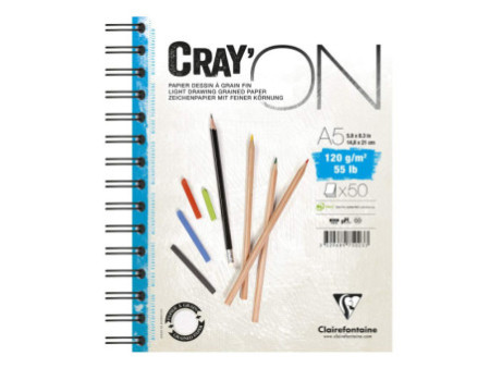 Clairefontaine Bloc papier dessin 'CRAY'ON', A5, 120 g/m2