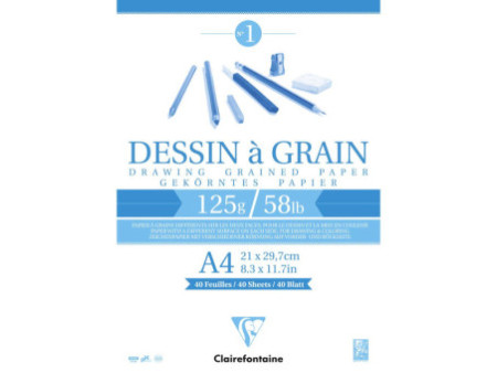 Clairefontaine Bloc papier dessin 'à grain', A4, 125 g/m2