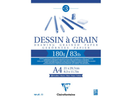 Clairefontaine Bloc papier dessin 'à Grain', A4, 180 g/m2