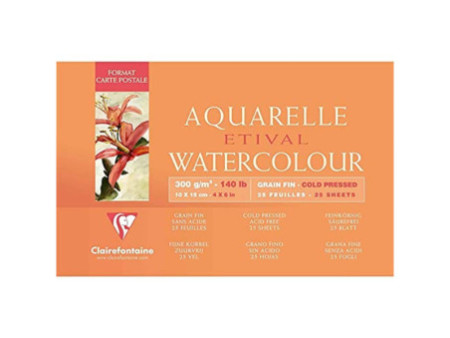 Clairefontaine Bloc artiste Aquarelle ETIVAL, 100 x 150 mm